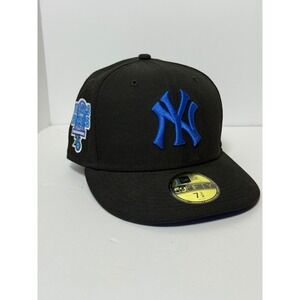 New‎ Era NY Yankees World Series 76 Fitted Hat Black Blue Size 7 3/8